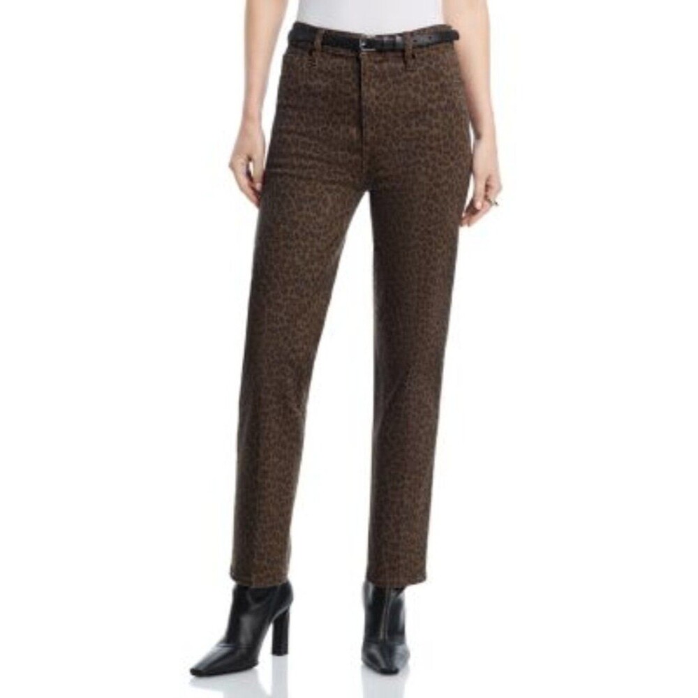 Frame Animal Print Le Sylvie Slender Straight Jeans Size 27